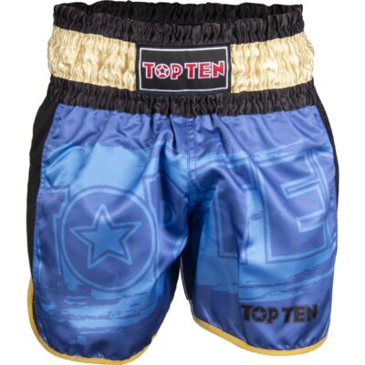TOP TEN Kickbox-Shorts - Power Ink - Blau / Gold TOP TEN Kickbox-Shorts - Power Ink - Blau / Gold