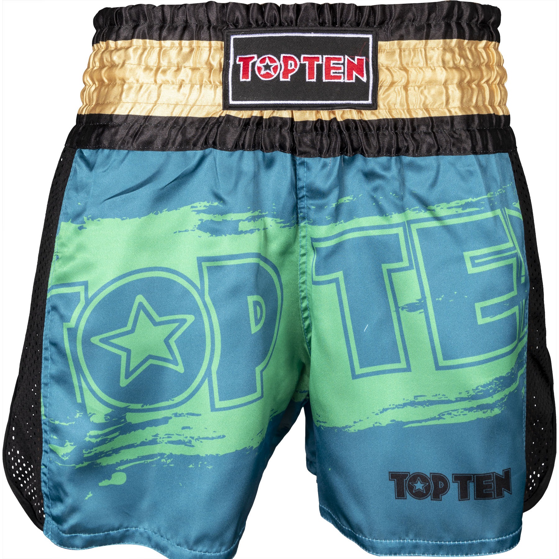 TOP TEN Kickbox-Shorts - Power Ink - Grün / Gold TOP TEN Kickbox-Shorts - Power Ink - Grün / Gold