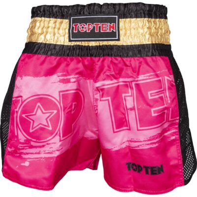 TOP TEN Kickbox-Shorts - Power Ink - Rosa / Gold TOP TEN Kickbox-Shorts - Power Ink - Rosa / Gold