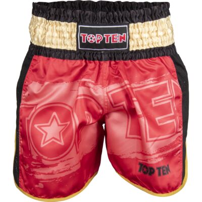 TOP TEN Kickbox-Shorts - Power Ink - Rot / Gold TOP TEN Kickbox-Shorts - Power Ink - Rot / Gold