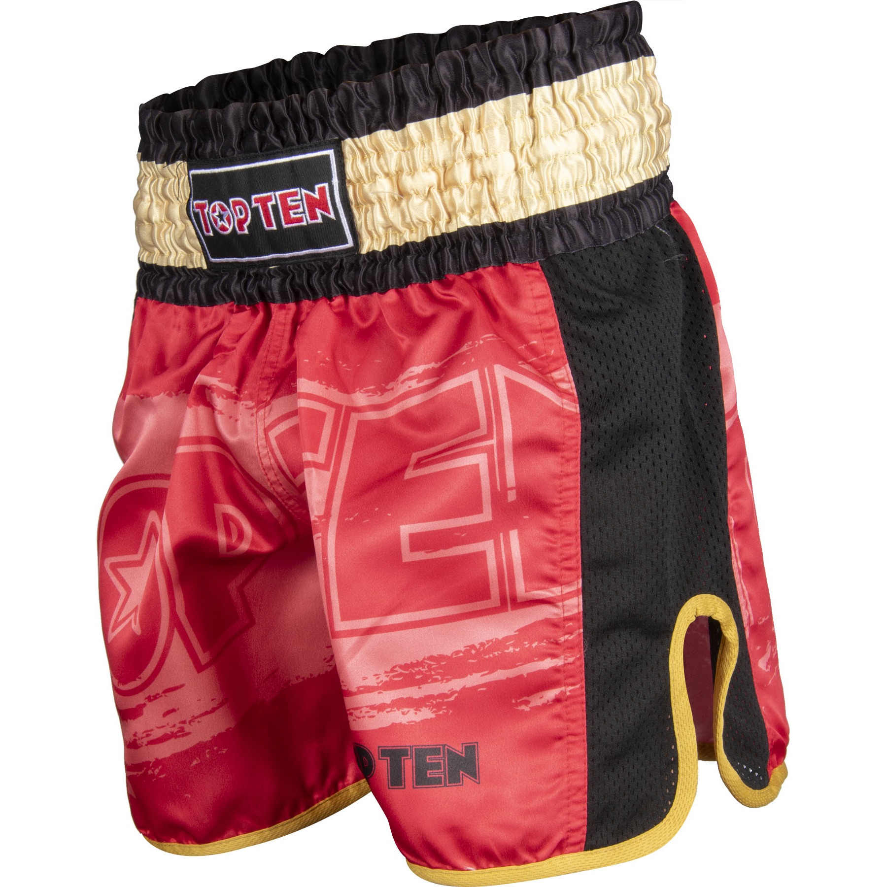 TOP TEN Kickbox-Shorts - Power Ink - Rot / Gold TOP TEN Kickbox-Shorts - Power Ink - Rot / Gold