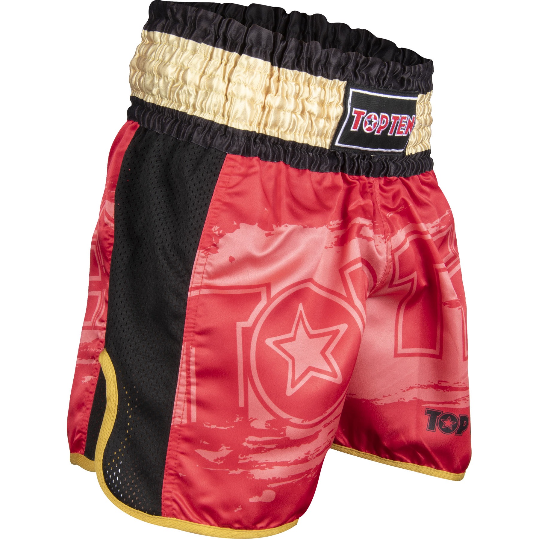 TOP TEN Kickbox-Shorts - Power Ink - Rot / Gold