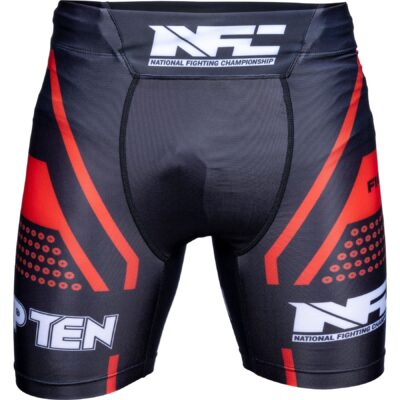 TOP TEN MMA-Shorts - NFC - Schwarz / Rot