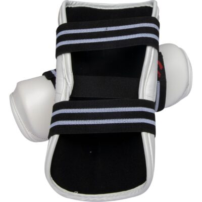TOP TEN Taekwondo Unterarmschutz - WACOKU WTF Approved - Weiß / Schwarz