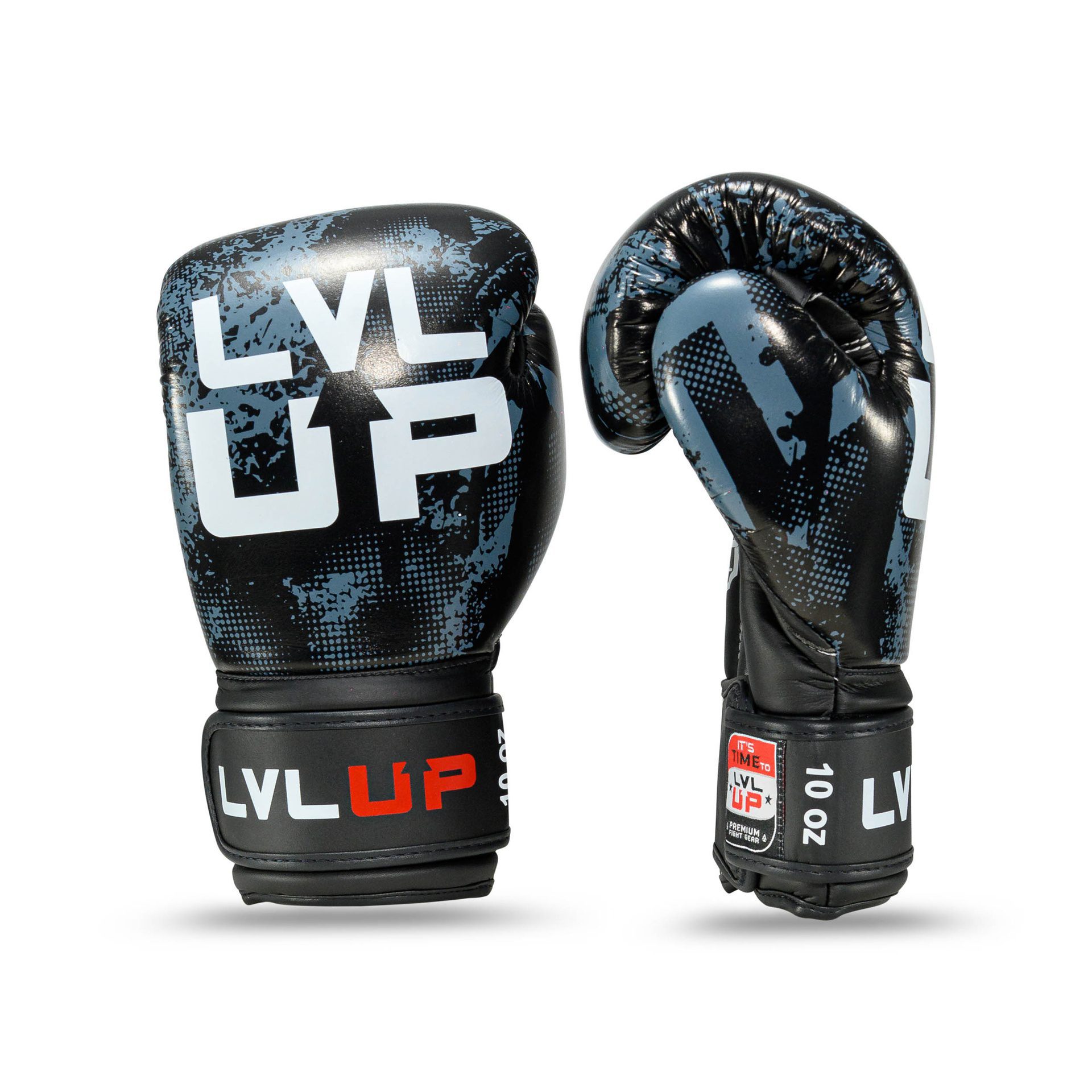 LVLUP Kickboxhandschuhe Schwarz Grau (LVL-UP-BG-STADIUM-1) LVLUP Kickboxhandschuhe Schwarz Grau (LVL-UP-BG-STADIUM-1)