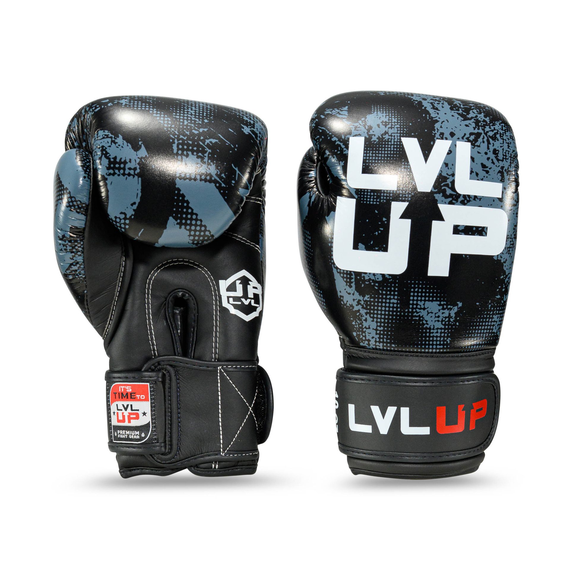LVLUP Kickboxhandschuhe Schwarz Grau (LVL-UP-BG-STADIUM-1) LVLUP Kickboxhandschuhe Schwarz Grau (LVL-UP-BG-STADIUM-1)